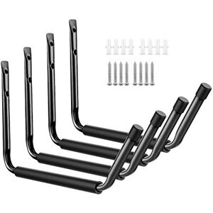 Hosko Wandhaken Garage Haken Schwerlast Storage Haken für Kajaks Leiter Fahrrad Wand-Halterung Geräte-Hake (Schwarz- 4 Stück) Hosko Wandhaken Garage Haken Schwerlast Storage Haken für Kajaks Leiter Fahrrad Wand-Halterung Geräte-Hake (Schwarz- 4 Stück)