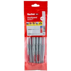 fischer DuoXpand 8 x 100 T, hochwertiger Universaldübel mit verzinkter Senkkopfschraube (10 Stk.), Dübel für starken Halt, ideal für poröse Baustoffe & randnahe Verankerungen fischer DuoXpand 8 x 100 T, hochwertiger Universaldübel mit verzinkter Senkkopfschraube (10 Stk.), Dübel für starken Halt, ideal für poröse Baustoffe & randnahe Verankerungen