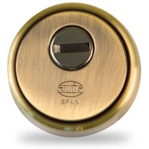 Amig Sicherheitsschild Mod. 30 Messing Lederoptik Massiver Außenring Ø65 mm Mit Aufbohrschutzplatte Mit Schrauben und Halterung Für Europrofilzylinder EN1303 Gehäuse aus Sinterstahl Amig Sicherheitsschild Mod. 30 Messing Lederoptik Massiver Außenring Ø65 mm Mit Aufbohrschutzplatte Mit Schrauben und Halterung Für Europrofilzylinder EN1303 Gehäuse aus Sinterstahl