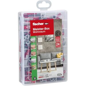 fischer Meister-Box Wohnraum, 132-teiliges Dübelset, 6-10 mm Durchmesser, für Heimwerker und Profis, universeller Einsatz optimal für unbekannte Untergründe im Innen- und Außenbereich fischer Meister-Box Wohnraum, 132-teiliges Dübelset, 6-10 mm Durchmesser, für Heimwerker und Profis, universeller Einsatz optimal für unbekannte Untergründe im Innen- und Außenbereich