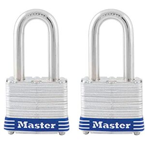 Master Lock 3TLF Vorhängeschloss aus laminiertem Stahl mit Schlüssel, 2 Stück, gleichschließend Master Lock 3TLF Vorhängeschloss aus laminiertem Stahl mit Schlüssel, 2 Stück, gleichschließend