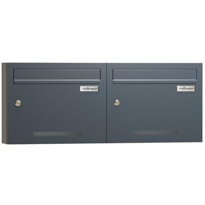 Zedelmaier Briefkastenanlage für Mehrfamilienhaus, 2er-Set, personalisiert Wetterfester Wandbriefkasten, DIN C4, je 4 Schlüssel, Lasergravur, Edelstahl-Namensschild, 37,5 x 30 x 10,5 cm, Anthrazit Zedelmaier Briefkastenanlage für Mehrfamilienhaus, 2er-Set, personalisiert Wetterfester Wandbriefkasten, DIN C4, je 4 Schlüssel, Lasergravur, Edelstahl-Namensschild, 37,5 x 30 x 10,5 cm, Anthrazit