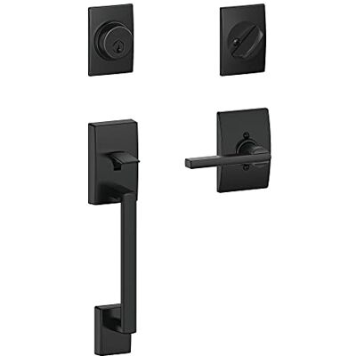 SCHLAGE F60CEN622LATCEN Century Griffset mit Latite-Hebel Riegelschloss mit 1 Seite, Mattes Schwarz SCHLAGE F60CEN622LATCEN Century Griffset mit Latite-Hebel Riegelschloss mit 1 Seite, Mattes Schwarz
