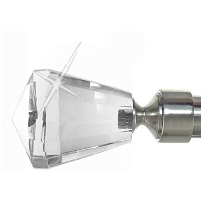 BASIT Endkappe für Gardinenstangen Ø 20mm Rohr I Endstück in Edelstahl Optik I 1 Stück Kappe I Kristall Knauf E36 BASIT Endkappe für Gardinenstangen Ø 20mm Rohr I Endstück in Edelstahl Optik I 1 Stück Kappe I Kristall Knauf E36