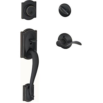 SCHLAGE Lock Company Camelot Einzylinder-Griff und Linkshänder-Akzenthebel, Altbronze (F60 CAM 716 Acc LH) SCHLAGE Lock Company Camelot Einzylinder-Griff und Linkshänder-Akzenthebel, Altbronze (F60 CAM 716 Acc LH)