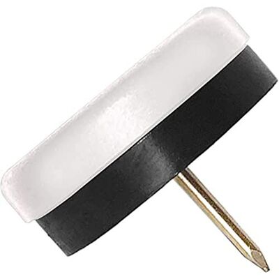 Adsamm ® / 16 x Kunststoffgleiter mit Puffer und Nagel / Weiß / Ø 30 mm / rund / Möbelgleiter mit Nagel / Möbel- und Bodengleiter Adsamm ® / 16 x Kunststoffgleiter mit Puffer und Nagel / Weiß / Ø 30 mm / rund / Möbelgleiter mit Nagel / Möbel- und Bodengleiter