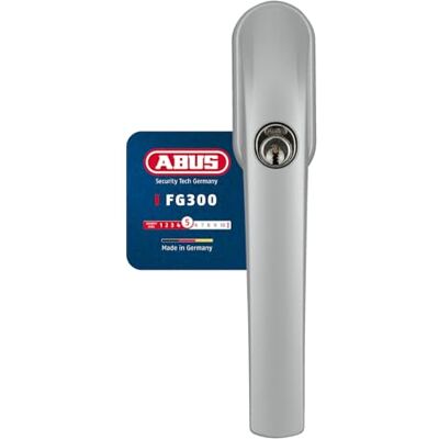 Abus Abschließbarer Fenstergriff FG300 AL0089 Fensterknauf mit Druckzylinder, gleichschließend -Sicherheitslevel 5 37384 Silber Abus Abschließbarer Fenstergriff FG300 AL0089 Fensterknauf mit Druckzylinder, gleichschließend -Sicherheitslevel 5 37384 Silber
