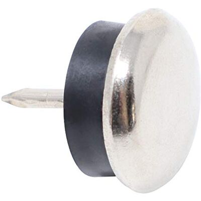 Adsamm ® / 16 x Metallgleiter mit Puffer und Nagel / Silber / Ø 20 mm / rund / Möbelgleiter zum Nageln Adsamm ® / 16 x Metallgleiter mit Puffer und Nagel / Silber / Ø 20 mm / rund / Möbelgleiter zum Nageln