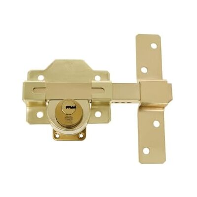 Amig Türschloss 105x170mm Mit rundem Sicherheitszylinder 34 mm Innen- und 70 mm Außenzylinder Enthält 5-Punkt-Schlüssel Stahlgold Amig Türschloss 105x170mm Mit rundem Sicherheitszylinder 34 mm Innen- und 70 mm Außenzylinder Enthält 5-Punkt-Schlüssel Stahlgold