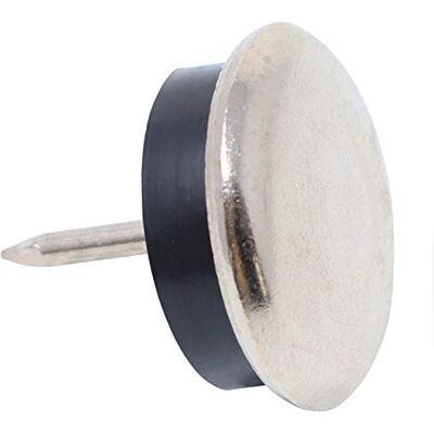 Adsamm ® / 32 x Metallgleiter mit Puffer und Nagel / Silber / Ø 25 mm / rund / Möbelgleiter zum Nageln Adsamm ® / 32 x Metallgleiter mit Puffer und Nagel / Silber / Ø 25 mm / rund / Möbelgleiter zum Nageln
