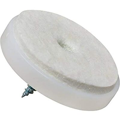 Adsamm ® / 4 x Filzgleiter mit Schraube / Weiß / Ø 40 mm / rund / Möbelgleiter zum Schrauben in Premium-Qualität Adsamm ® / 4 x Filzgleiter mit Schraube / Weiß / Ø 40 mm / rund / Möbelgleiter zum Schrauben in Premium-Qualität