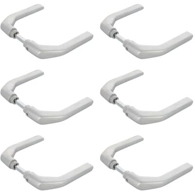 Amig Set mit 6 Türgriffgarnituren ohne Rosette aus Aluminium, matt silberfarben 130 x 61 mm Mod. 2113-8 mm Vierkant Für Türen von 35 bis 65 mm Amig Set mit 6 Türgriffgarnituren ohne Rosette aus Aluminium, matt silberfarben 130 x 61 mm Mod. 2113-8 mm Vierkant Für Türen von 35 bis 65 mm
