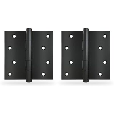 Amig Pack von 2 festen Scharnieren 4'' x 4'' (101 x 101 x 2.5 mm) Edelstahl 18/8 Schwarz Mit flachem Abschluss Mit quadratischer Ecke Amig Pack von 2 festen Scharnieren 4'' x 4'' (101 x 101 x 2.5 mm) Edelstahl 18/8 Schwarz Mit flachem Abschluss Mit quadratischer Ecke