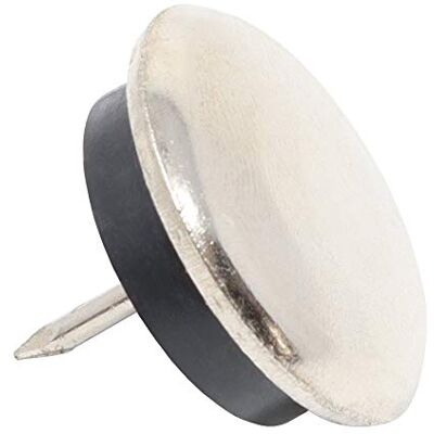 Adsamm ® / 16 x Metallgleiter mit Puffer und Nagel / Silber / Ø 30 mm / rund / Möbelgleiter zum Nageln Adsamm ® / 16 x Metallgleiter mit Puffer und Nagel / Silber / Ø 30 mm / rund / Möbelgleiter zum Nageln