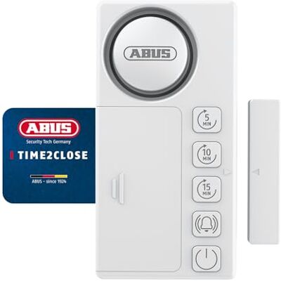 Abus Time2Close Fensteralarm mit Countdown Timer erinnert nach 5, 10 oder 15 Minuten an offene Fenster oder Türen optional mit zusätzlichem Alarm bei Einbruch zur Klebemontage Abus Time2Close Fensteralarm mit Countdown Timer erinnert nach 5, 10 oder 15 Minuten an offene Fenster oder Türen optional mit zusätzlichem Alarm bei Einbruch zur Klebemontage