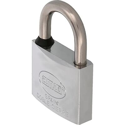 Amig Vorhängeschloss 60 Sicherheitsschloss aus Messing Schlüssel entsperren Türöffner kompatibel Einsteckschloss geeignet, Verchromt Messing Amig Vorhängeschloss 60 Sicherheitsschloss aus Messing Schlüssel entsperren Türöffner kompatibel Einsteckschloss geeignet, Verchromt Messing