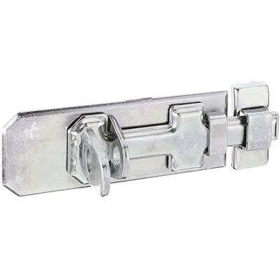 Alberts 841584 Sicherheits-Schlossriegel mit flachem Griff und befestigter Schlaufe galvanisch verzinkt, Dickschichtschutz Platte 120 x 45 mm 10er Set Alberts 841584 Sicherheits-Schlossriegel mit flachem Griff und befestigter Schlaufe galvanisch verzinkt, Dickschichtschutz Platte 120 x 45 mm 10er Set