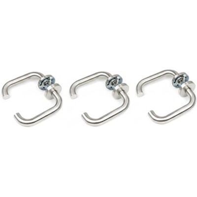Jdel Set mit 3 Türgriffen, runde Rosette, Türgriffe, Edelstahl-Kurbel, U-förmige Griffe, Griffe für Innentüren und Eingangstüren Jdel Set mit 3 Türgriffen, runde Rosette, Türgriffe, Edelstahl-Kurbel, U-förmige Griffe, Griffe für Innentüren und Eingangstüren