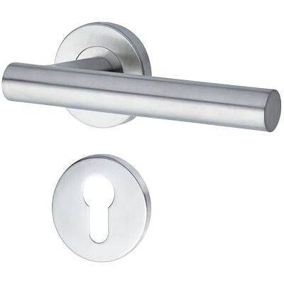 Yale Edelstahl-Türgriffgarnitur in T-Form mit Euro-Zylinderrosette 35-S1TS-RRCY-88-3101, Satin-Finish, modernes Design, geeignet für Innen- und Außentüren Yale Edelstahl-Türgriffgarnitur in T-Form mit Euro-Zylinderrosette 35-S1TS-RRCY-88-3101, Satin-Finish, modernes Design, geeignet für Innen- und Außentüren