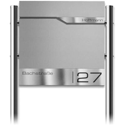Metzler Standbriefkasten in Graualuminium Pulverbeschichtet & mit Zeitungsfach Inkl. Edelstahl Standfuß & Namensschild Personalisierbar Hochwertiger Postkasten mit Zeitungsrolle Freistehend Metzler Standbriefkasten in Graualuminium Pulverbeschichtet & mit Zeitungsfach Inkl. Edelstahl Standfuß & Namensschild Personalisierbar Hochwertiger Postkasten mit Zeitungsrolle Freistehend