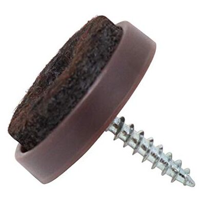 Adsamm ® / 32 x Filzgleiter mit Schraube / Braun / Ø 24 mm / rund / Möbelgleiter zum Schrauben in Premium-Qualität Adsamm ® / 32 x Filzgleiter mit Schraube / Braun / Ø 24 mm / rund / Möbelgleiter zum Schrauben in Premium-Qualität
