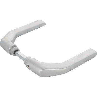 Amig Türgriffgarnitur ohne Rosette aus Aluminium, matt silberfarben 130 x 61 mm Mod. 2113-8 mm Vierkant Für Türen von 35 bis 65 mm Amig Türgriffgarnitur ohne Rosette aus Aluminium, matt silberfarben 130 x 61 mm Mod. 2113-8 mm Vierkant Für Türen von 35 bis 65 mm