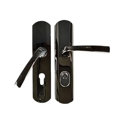 Vachette Muze Türgriff, gepanzert, auf Platte für Haustür, Schlüssel-Version I – Abstand 195 mm – widerstandsfähiges Zamak-Material – schwarze Diamant-Oberfläche Vachette Muze Türgriff, gepanzert, auf Platte für Haustür, Schlüssel-Version I – Abstand 195 mm – widerstandsfähiges Zamak-Material – schwarze Diamant-Oberfläche