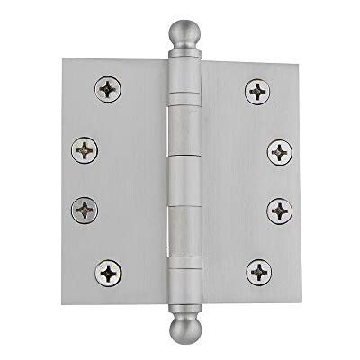 Nostalgic Warehouse 728373 4" Ball Tip Heavy Duty Square Corners Door Hinge, Satin Nickel Nostalgic Warehouse 728373 4" Ball Tip Heavy Duty Square Corners Door Hinge, Satin Nickel