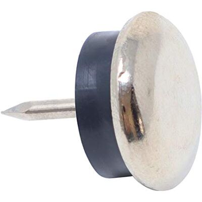 Adsamm ® / 32 x Metallgleiter mit Puffer und Nagel / Silber / Ø 18 mm / rund / Möbelgleiter zum Nageln Adsamm ® / 32 x Metallgleiter mit Puffer und Nagel / Silber / Ø 18 mm / rund / Möbelgleiter zum Nageln