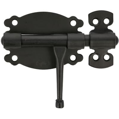 Amig Einsteckriegel für Türen und Möbel Mod. 484 Sicherheitsschloss für Horizontalverriegelung Stahlmaterial mit Zamakschaft 80 mm Rustikaler Stil Schwarz Amig Einsteckriegel für Türen und Möbel Mod. 484 Sicherheitsschloss für Horizontalverriegelung Stahlmaterial mit Zamakschaft 80 mm Rustikaler Stil Schwarz
