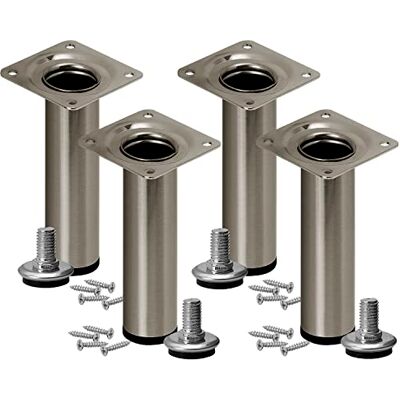 Stahlia Möbelfüße verstellbar (4er Set) Edelstahl Gebürstet 10cm Höhe belastbar bis 50kg Sofafüße Schrankfüße Möbelbeine höhenverstellbare Füße Metallbeine Stahlia Möbelfüße verstellbar (4er Set) Edelstahl Gebürstet 10cm Höhe belastbar bis 50kg Sofafüße Schrankfüße Möbelbeine höhenverstellbare Füße Metallbeine