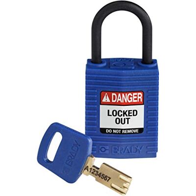 Brady (CPT-BLU-25PL-KD) SafeKey Nylon Lockout-Vorhängeschloss kompakt Mit Nylon Bügel 25.00 mm Blau KD Verschiedenschließende Schlösser 1 Stück Brady (CPT-BLU-25PL-KD) SafeKey Nylon Lockout-Vorhängeschloss kompakt Mit Nylon Bügel 25.00 mm Blau KD Verschiedenschließende Schlösser 1 Stück
