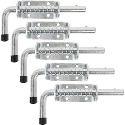 Alberts 846817 Bolzenriegel Typ Pistolet mit rundem Griff und Feder galvanisch verzinkt dickschichtpassiviert Platte 85 x 40 mm Bolzen 14 x 176 mm 5er Set Alberts 846817 Bolzenriegel Typ Pistolet mit rundem Griff und Feder galvanisch verzinkt dickschichtpassiviert Platte 85 x 40 mm Bolzen 14 x 176 mm 5er Set