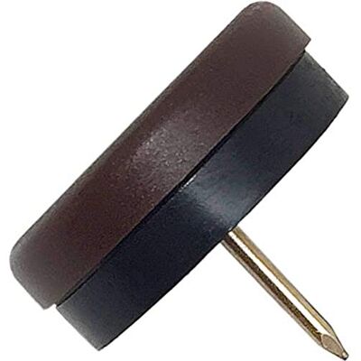 Adsamm ® / 32 x Kunststoffgleiter mit Puffer und Nagel / Braun / Ø 30 mm / rund / Möbelgleiter mit Nagel / Möbel- und Bodengleiter Adsamm ® / 32 x Kunststoffgleiter mit Puffer und Nagel / Braun / Ø 30 mm / rund / Möbelgleiter mit Nagel / Möbel- und Bodengleiter