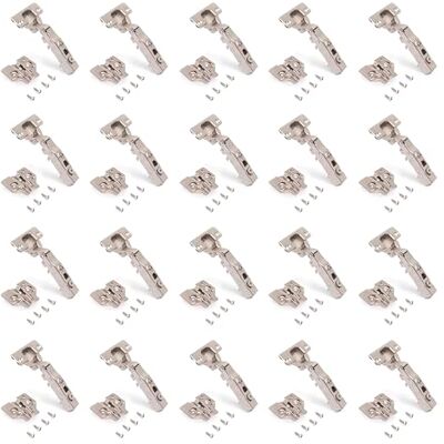 Emuca 1011007 Pack aus 20 Topfscharnieren Ø35mm 100° für sich überlappende Türen und Zusätze zum Festschrauben mit Verbindergehäuse Emuca 1011007 Pack aus 20 Topfscharnieren Ø35mm 100° für sich überlappende Türen und Zusätze zum Festschrauben mit Verbindergehäuse