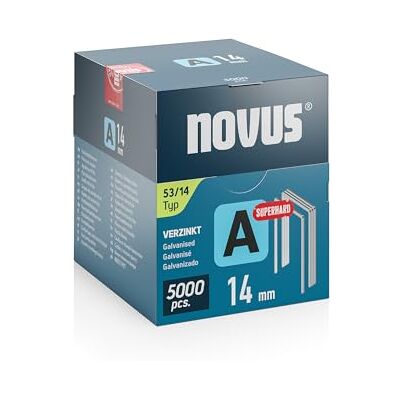 Novus Tools Feindrahtklammern Typ 53, 14 mm, 5000 Stück, Tackerklammern Verzinkte Heftklammern zur Befestigung von Stoffen, Leder, Teppich, Maschendraht oder dünnen Metalletiketten Novus Tools Feindrahtklammern Typ 53, 14 mm, 5000 Stück, Tackerklammern Verzinkte Heftklammern zur Befestigung von Stoffen, Leder, Teppich, Maschendraht oder dünnen Metalletiketten