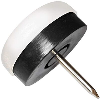 Adsamm ® / 32 x Kunststoffgleiter mit Puffer und Nagel / Weiß / Ø 25 mm / rund / Möbelgleiter mit Nagel / Möbel- und Bodengleiter Adsamm ® / 32 x Kunststoffgleiter mit Puffer und Nagel / Weiß / Ø 25 mm / rund / Möbelgleiter mit Nagel / Möbel- und Bodengleiter