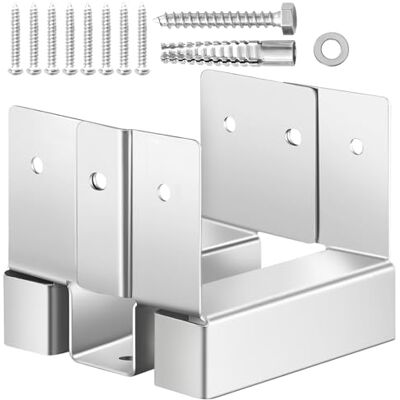 VEVOR Pfostenträger, 10 Stk., Innenmaß 89,6x90,5 mm für 88,9x88,9 mm Pfosten, Betonpfostenanker, Pfostensockel aus Kohlenstoffstahl mit 25,4 mm Abstandshöhe, für Betonpergolen & Terrassen VEVOR Pfostenträger, 10 Stk., Innenmaß 89,6x90,5 mm für 88,9x88,9 mm Pfosten, Betonpfostenanker, Pfostensockel aus Kohlenstoffstahl mit 25,4 mm Abstandshöhe, für Betonpergolen & Terrassen