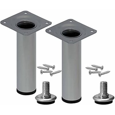 Stahlia Möbelfüße verstellbar 80cm Höhe Silber (2 Stück) Ø30mm Sofafuß Stahlrohrfuß Sockelfuß Schrankfuß Füße für Möbel Tischbein Rund belastbar bis 50 kg Stahlia Möbelfüße verstellbar 80cm Höhe Silber (2 Stück) Ø30mm Sofafuß Stahlrohrfuß Sockelfuß Schrankfuß Füße für Möbel Tischbein Rund belastbar bis 50 kg