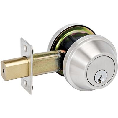 Master Lock DSCHSD32D Heavy Duty Single Cylinder, Grade 2 Commercial Deadbolt with Bump Stop, Brushed Chrome Finish Master Lock DSCHSD32D Heavy Duty Single Cylinder, Grade 2 Commercial Deadbolt with Bump Stop, Brushed Chrome Finish