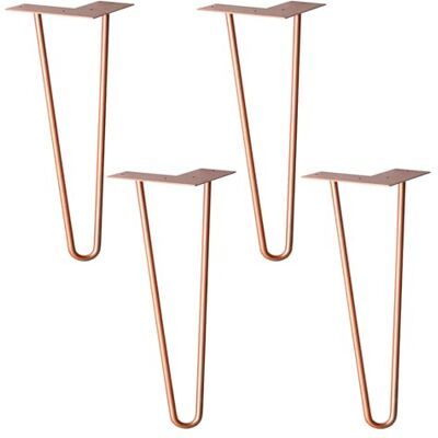 WAGNER Möbelbeine/Tischbeine/Möbelfüße Hairpin Legs 4er Set Retro Stahl pulverbeschichtet Kupfer, 12 x 12 x 40 cm, Beine konisch/schräg verlaufend, integrierte Anschraubplatte 12824404 WAGNER Möbelbeine/Tischbeine/Möbelfüße Hairpin Legs 4er Set Retro Stahl pulverbeschichtet Kupfer, 12 x 12 x 40 cm, Beine konisch/schräg verlaufend, integrierte Anschraubplatte 12824404