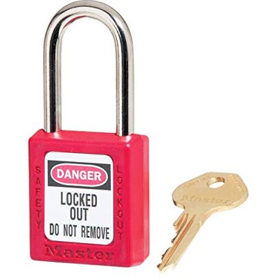 Master Lock 410RED Thermoplastisches Sicherheitsvorhängeschloss für Mechanische Verriegelungen, Rot, Bügel 3,8 x 2 cm Master Lock 410RED Thermoplastisches Sicherheitsvorhängeschloss für Mechanische Verriegelungen, Rot, Bügel 3,8 x 2 cm