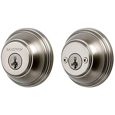 Baldwin 385 RDB 15 SMT CP RCAL 385 Double Cylinder Round Deadbolt Featuring SmartKey, Satin Nickel by Baldwin 385 RDB 15 SMT CP RCAL 385 Double Cylinder Round Deadbolt Featuring SmartKey, Satin Nickel by