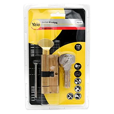 Yale 2100-Serie Euro-Profilzylinder (patentiert) – Daumendreher – 35/35 – CK – Messing poliert – Blistermenge 1 Yale 2100-Serie Euro-Profilzylinder (patentiert) – Daumendreher – 35/35 – CK – Messing poliert – Blistermenge 1