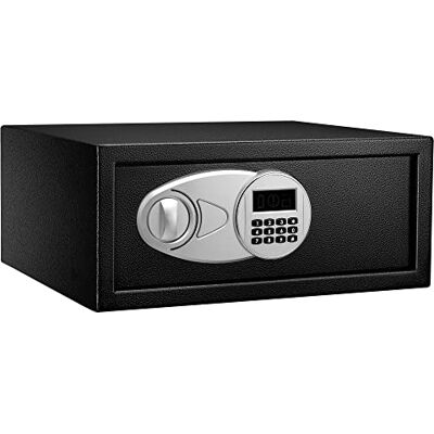 Amazon Tresor aus Stahl, Sicherheit für Zuhause, mit digitaler Tastatursperre – für Bargeld, Schmuck, Ausweise, Dokumente, 20 l, 43 cm x 37 cm x 18 cm (B x T x H), Schwarz Amazon Tresor aus Stahl, Sicherheit für Zuhause, mit digitaler Tastatursperre – für Bargeld, Schmuck, Ausweise, Dokumente, 20 l, 43 cm x 37 cm x 18 cm (B x T x H), Schwarz