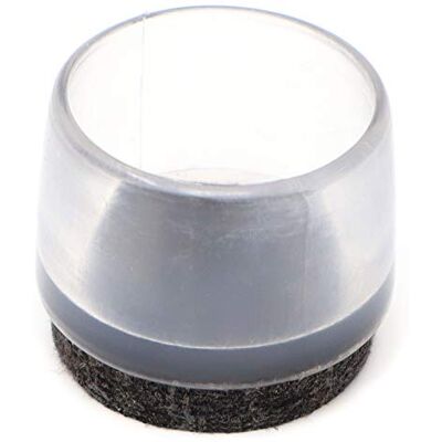Adsamm ® / 32 x Stuhlbeinkappen mit Filz / Transparent / Ø 21 22 mm / rund / Filz-Möbelgleiter für runde Sesselfüße sowie runde abgeschrägte Stuhlbeine Adsamm ® / 32 x Stuhlbeinkappen mit Filz / Transparent / Ø 21 22 mm / rund / Filz-Möbelgleiter für runde Sesselfüße sowie runde abgeschrägte Stuhlbeine