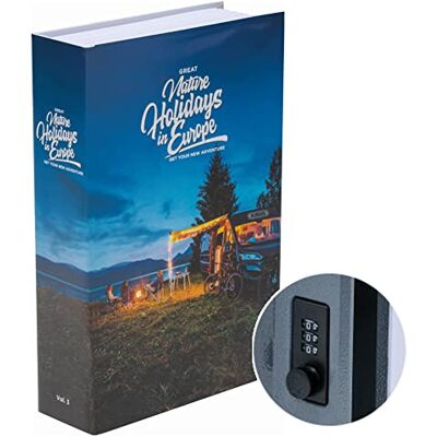 Abus Book Safe mit Zahlenschloss Geheimfach für Wertsachen getarnt als Buch mit Geldkassette aus Stahl, Blau Abus Book Safe mit Zahlenschloss Geheimfach für Wertsachen getarnt als Buch mit Geldkassette aus Stahl, Blau