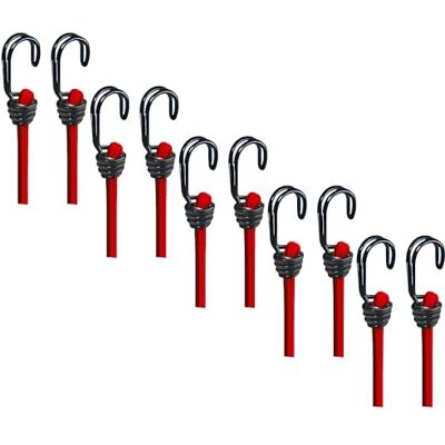 BASI 10er Set Gummispannseil mit Haken 60 cm Ø 8 mm Spanngummis Gepäckspanner mit Doppelhaken Ladungssicherung Transportsicherung Spanngurt Set 10 Stück BASI 10er Set Gummispannseil mit Haken 60 cm Ø 8 mm Spanngummis Gepäckspanner mit Doppelhaken Ladungssicherung Transportsicherung Spanngurt Set 10 Stück