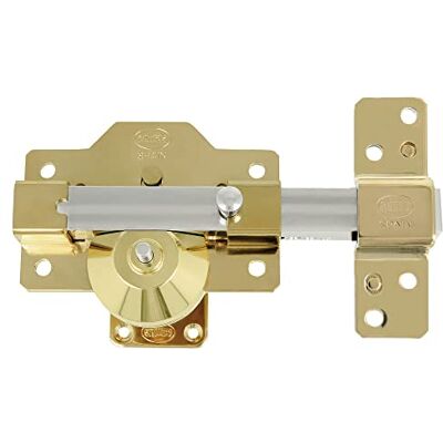 Amig Hohe Sicherheit Überspannschloss für Holztüren Mod. 8 PLUS 90 x 154 mm mit rundem Sicherheitszylinder und Riegel Goldener Stahl Amig Hohe Sicherheit Überspannschloss für Holztüren Mod. 8 PLUS 90 x 154 mm mit rundem Sicherheitszylinder und Riegel Goldener Stahl