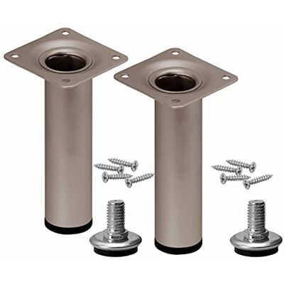 Stahlia Möbelfüße verstellbar 12cm Höhe Edelstahl-matt (2 Stück) Ø30mm Sofafuß Stahlrohrfuß Sockelfuß Schrankfuß Füße für Möbel Tischbein Rund belastbar bis 50 kg Stahlia Möbelfüße verstellbar 12cm Höhe Edelstahl-matt (2 Stück) Ø30mm Sofafuß Stahlrohrfuß Sockelfuß Schrankfuß Füße für Möbel Tischbein Rund belastbar bis 50 kg